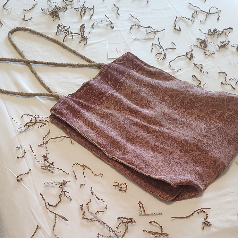 Paisley Tote Bag with Braided Handles